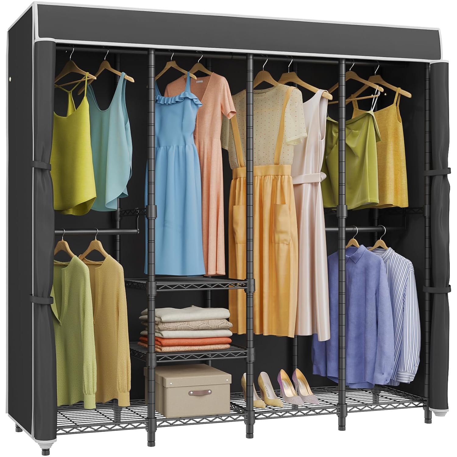 Orta Boy Kapalı Giysi Askılığı - Wardrobe Closet Portable Fabric Cover incelemesi ve fiyatı