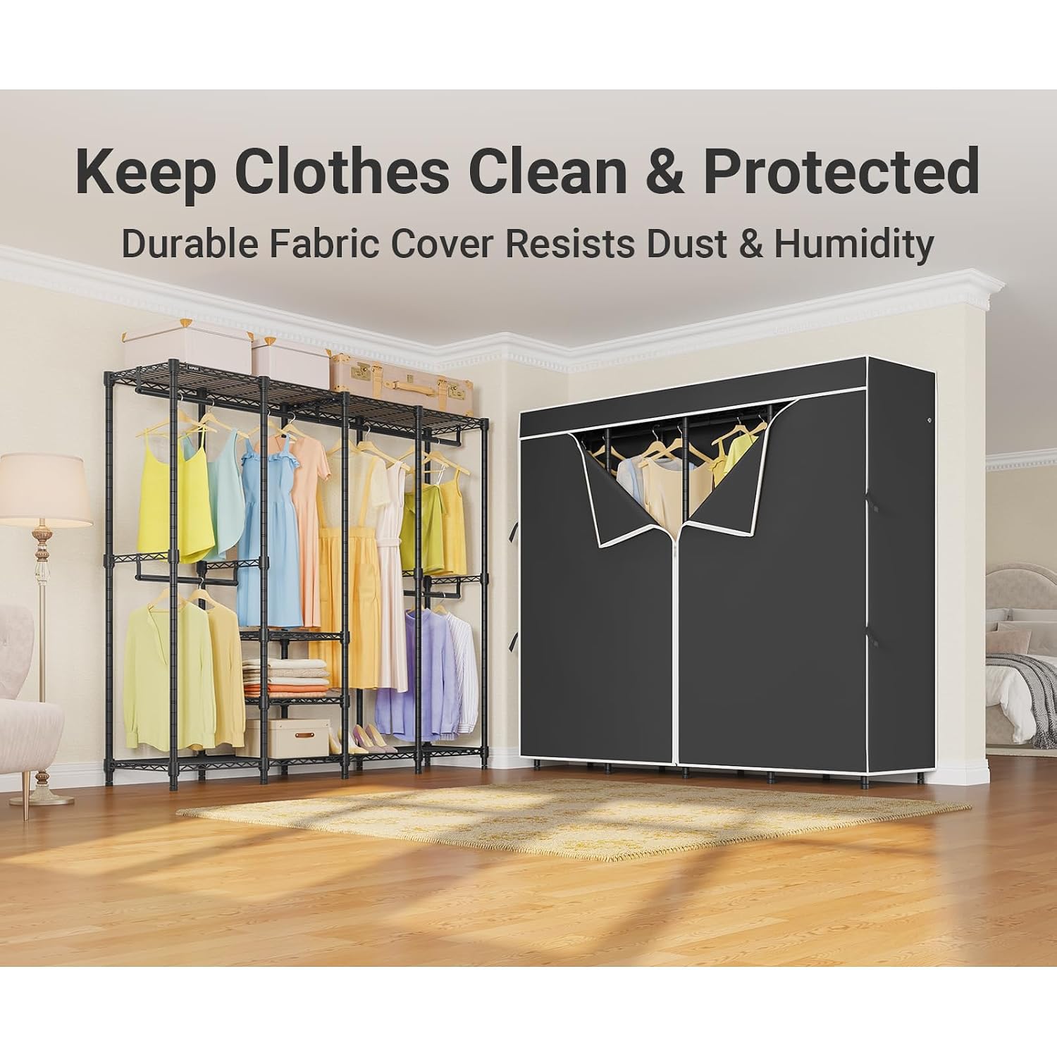 Orta Boy Kapalı Giysi Askılığı - Wardrobe Closet Portable Fabric Cover incelemesi ve fiyatı