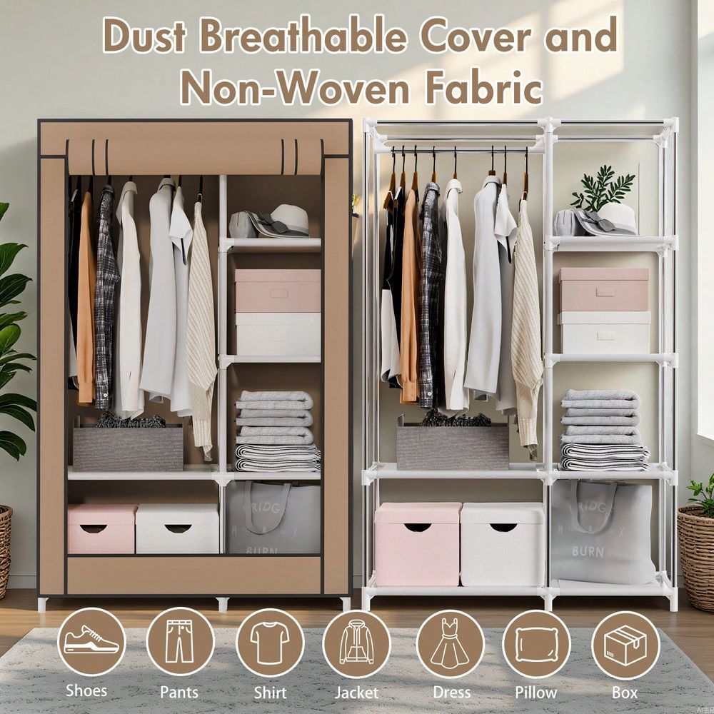 Asılı Kıyafetler İçin Dolap De - Wardrobe Closet Portable Fabric Cover incelemesi ve fiyatı