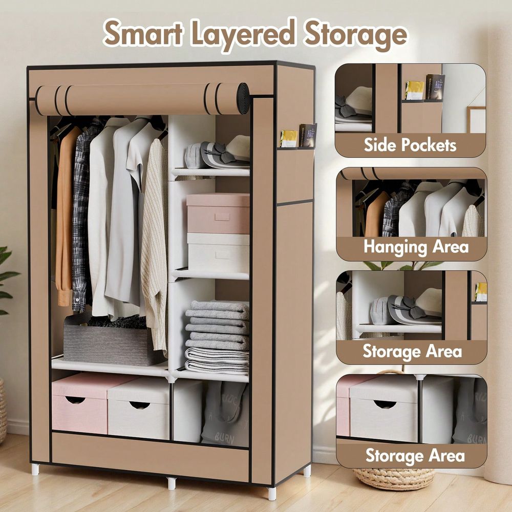 Asılı Kıyafetler İçin Dolap De - Wardrobe Closet Portable Fabric Cover incelemesi ve fiyatı