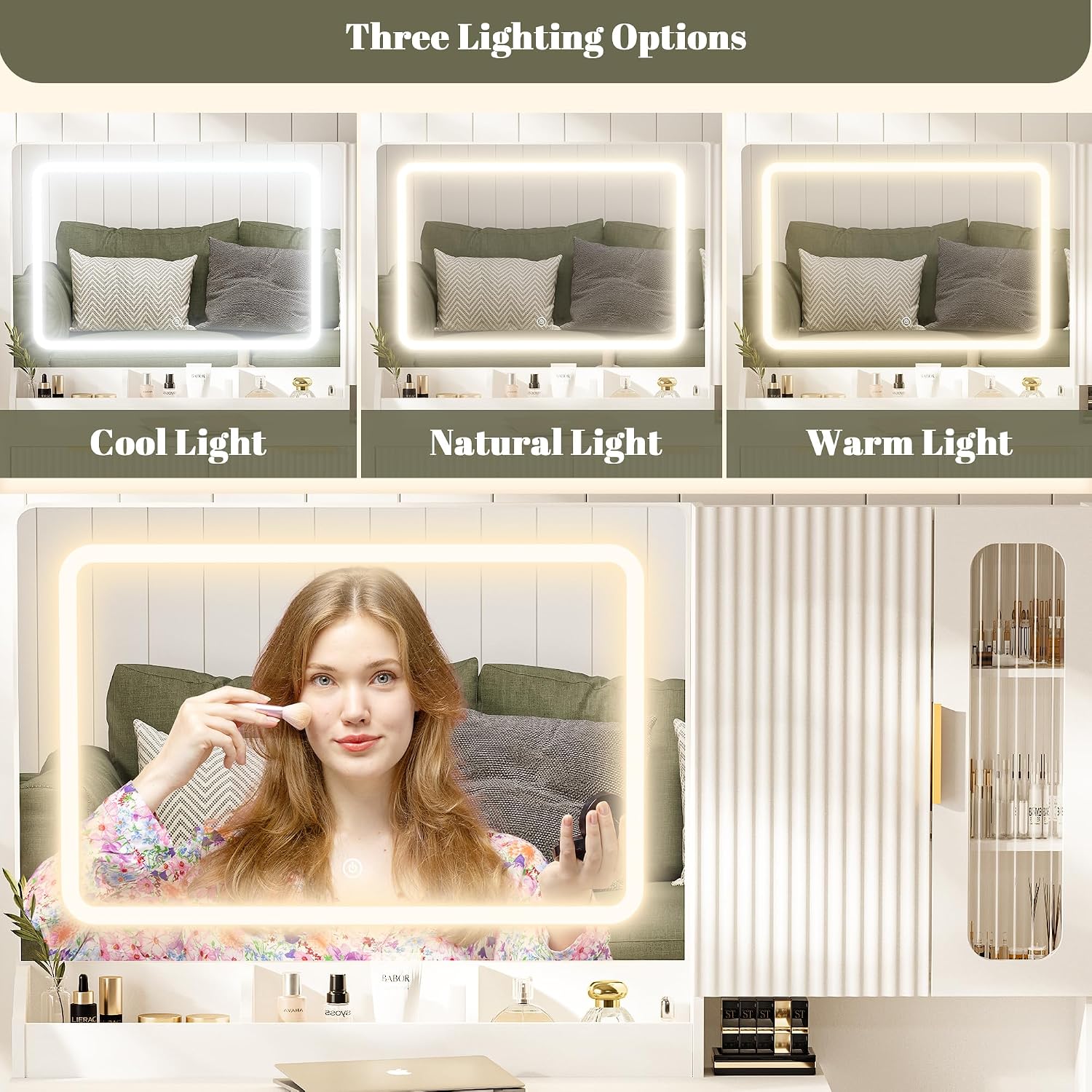 42 inç Makyaj Masası Aynası ve - Dressing Table Vanity With Lighted Mirror incelemesi ve fiyatı