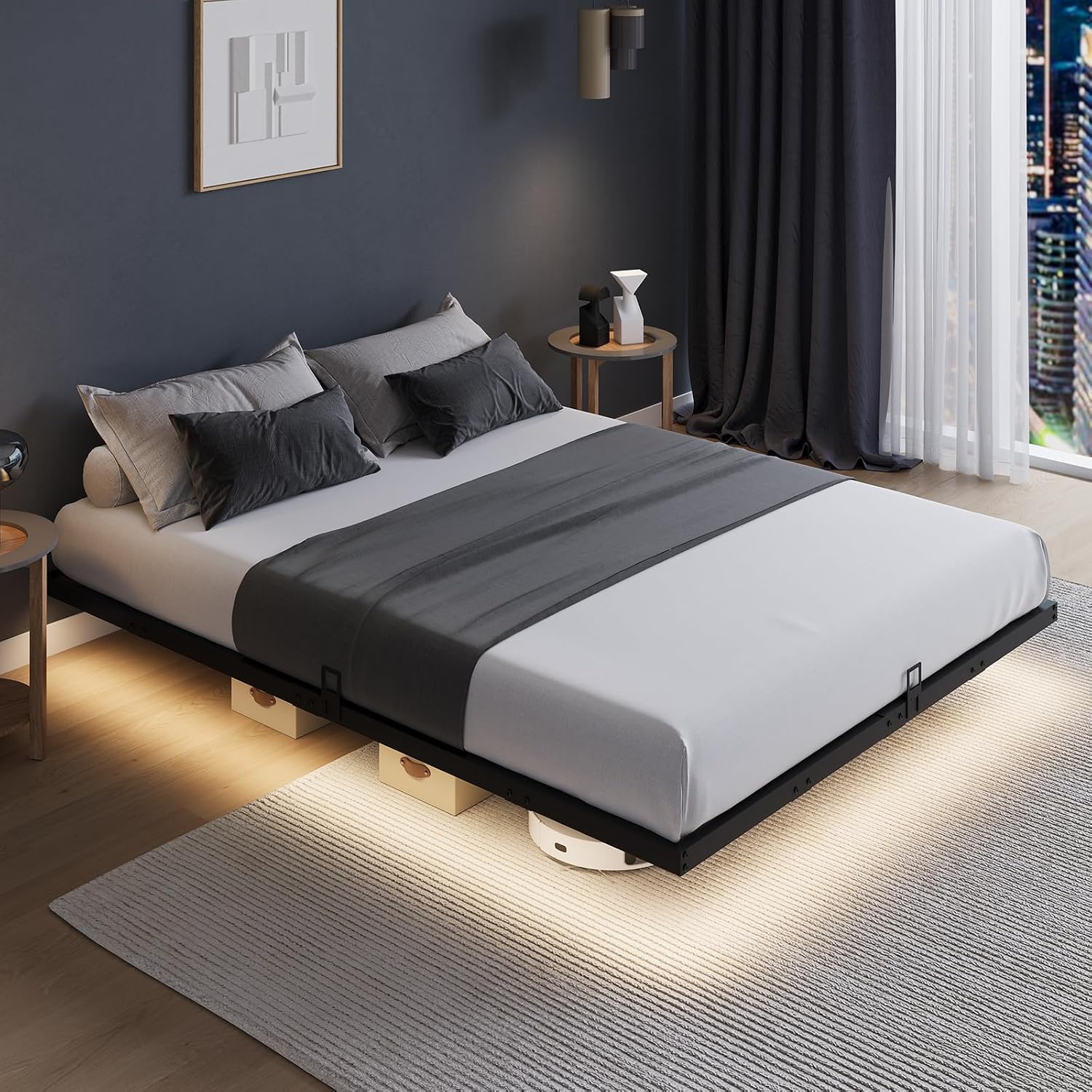 LED Işıklı, Yüzen Platform Yat - Memory Foam Mattress In A Box Queen incelemesi ve fiyatı
