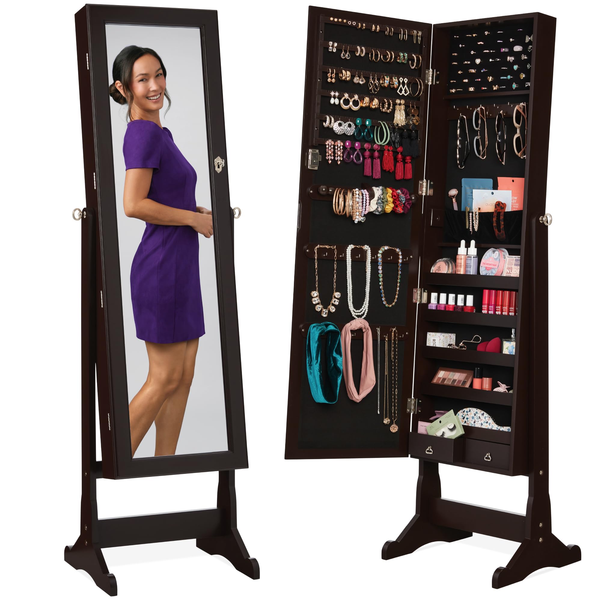 Bağımsız Takı Dolabı, Tam Boy  - Full Length Mirror Jewelry Armoire incelemesi ve fiyatı
